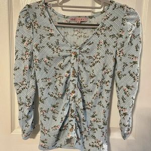 Blue Floral Blouse